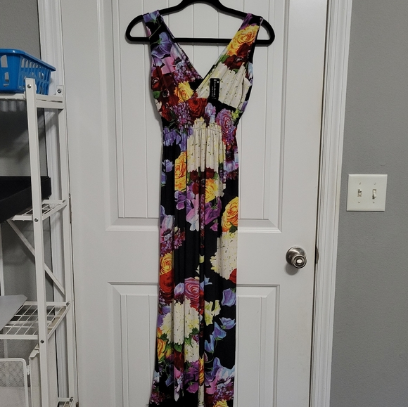 Retro Floral Print Tank Dress main image 1